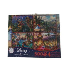 Thomas Kinkade Studios 4 in 1 Assorted Disney Jigsaw Puzzles 500 Piece 18inx14in